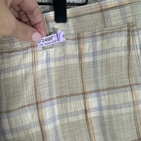 Tommy Bahama Silk Linen Shorts Mens 38 Tan Beige Plaid 10" Inseam - Picture 5 of 15